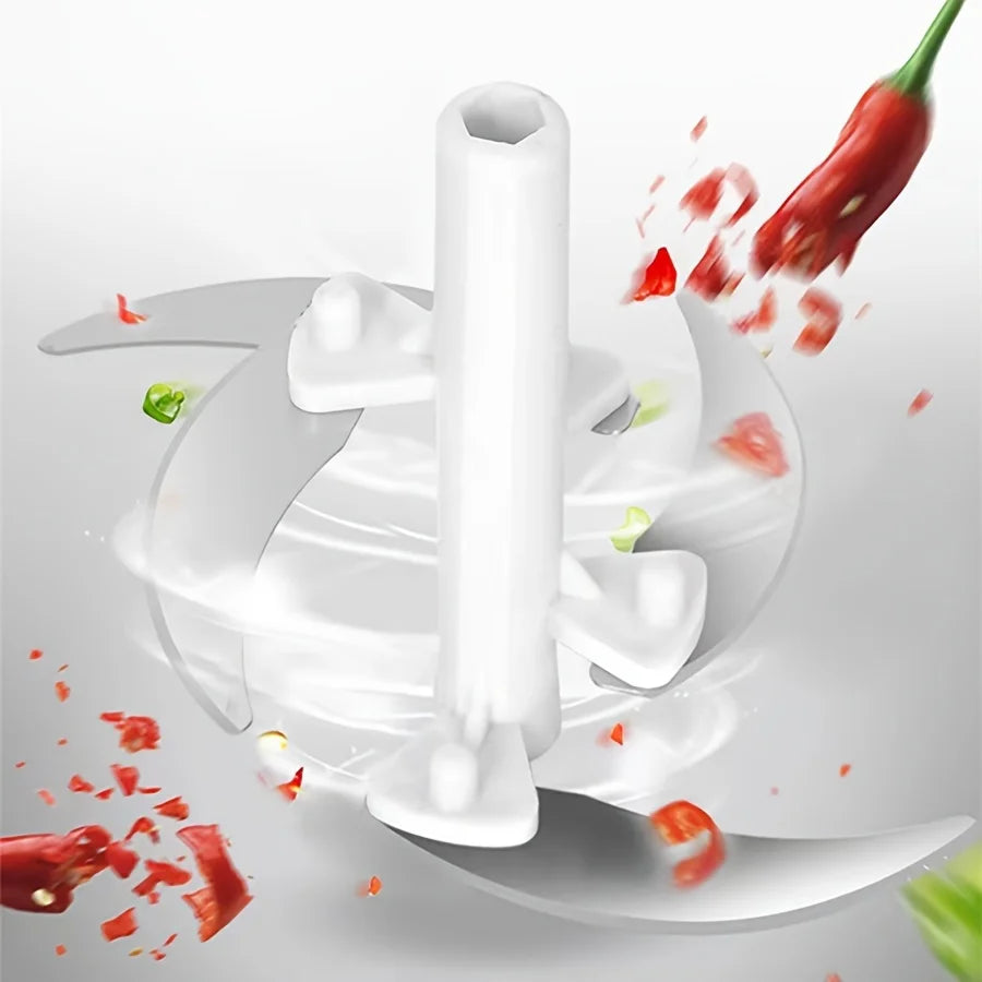 Manual Food Processor Garlic Press - Hand-Powered Meat Grinder Vegetable Chopper and Dicer, Plastic Kitchen Gadget