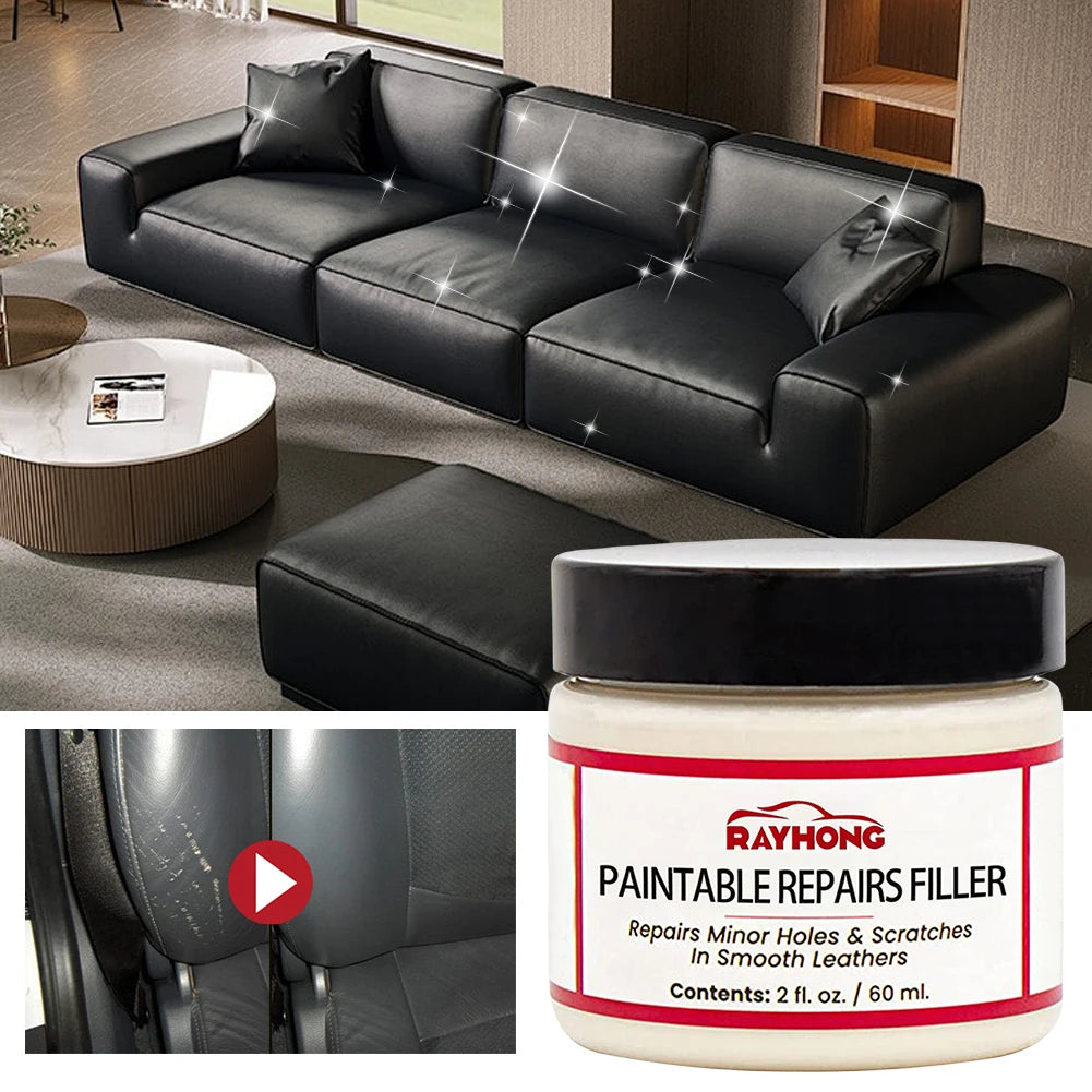 60/20ml Leather Filling Paste Natural Leather Filler Repair Compound Leather Restoration Cream For Tears Crack Burns Holes Fille