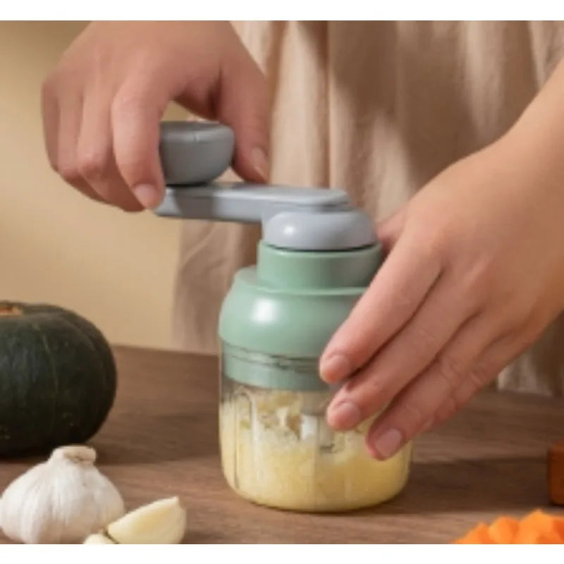 1pc Multi functional manual food processor - vegetable and garlic grinder