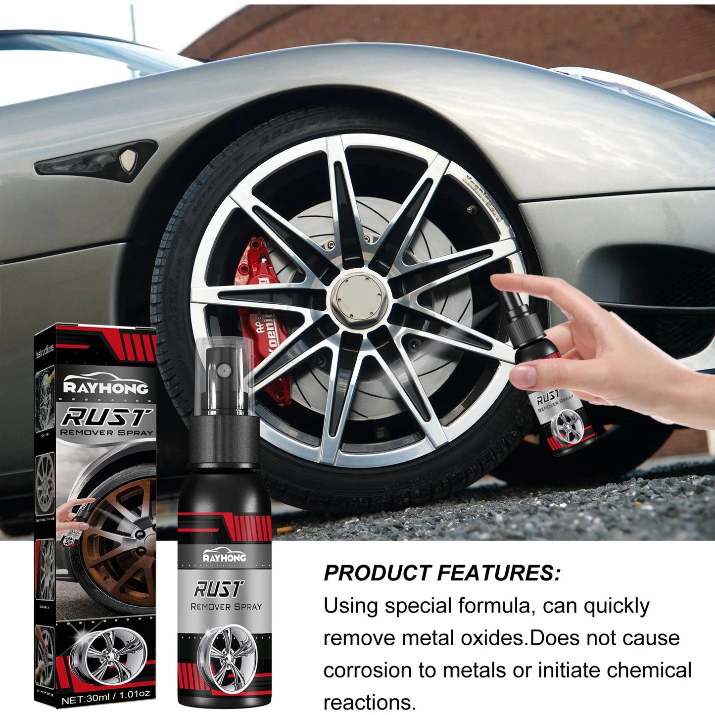 Car Metal Rust Remover Rust Inhibitor Derusting Spray Multipurpose Home Car Hub Anti-Rust Iron Power Cleaning Car Maintenance