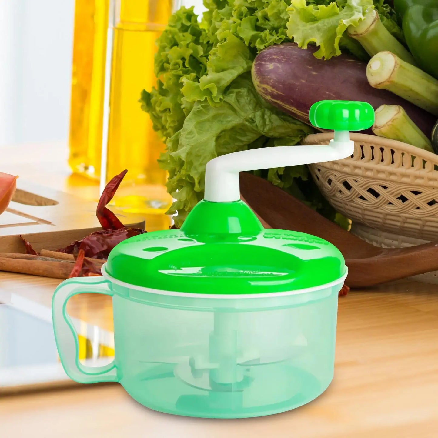 Manual Food Processor Multifunctional Meat Mixer Blender Practical Hand Power Food Chopper for Meat Salad Nuts Lettuce Puree