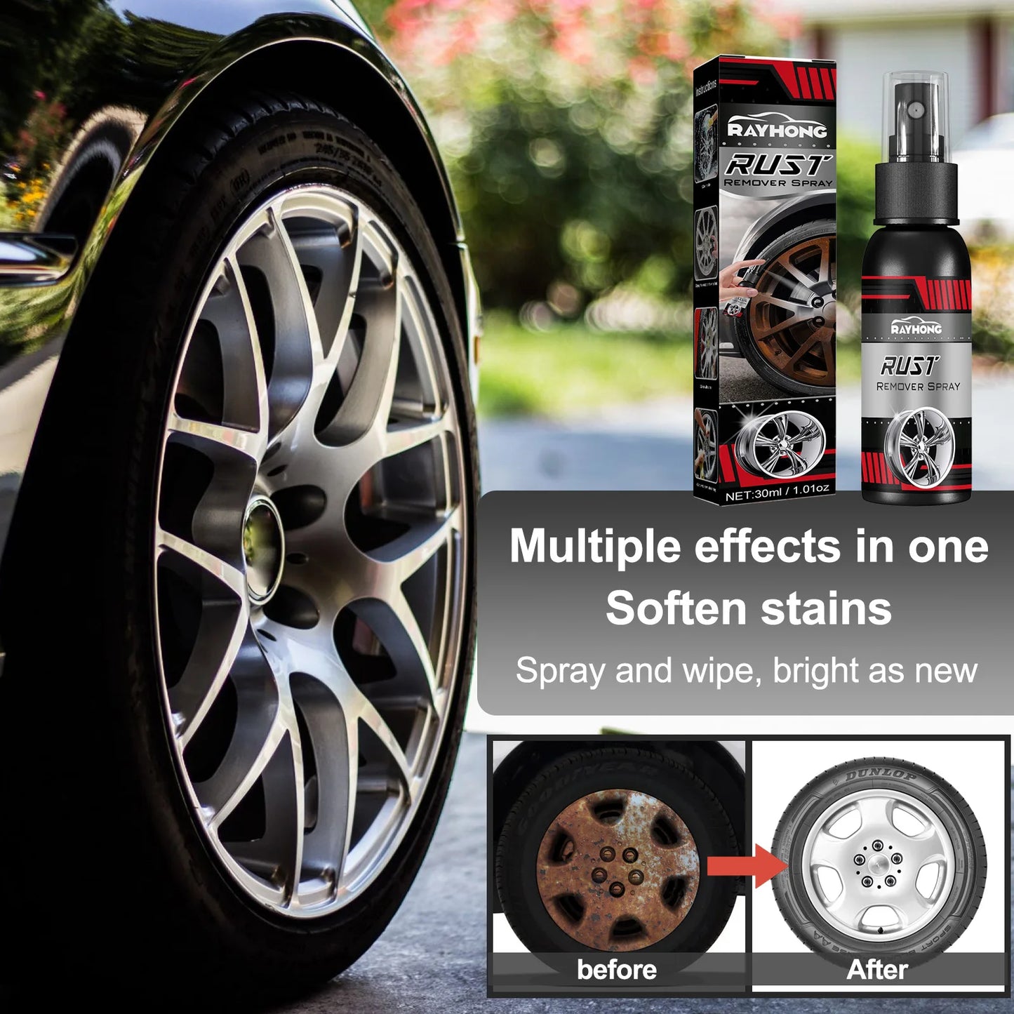 Car Metal Rust Remover Rust Inhibitor Derusting Spray Multipurpose Home Car Hub Anti-Rust Iron Power Cleaning Car Maintenance