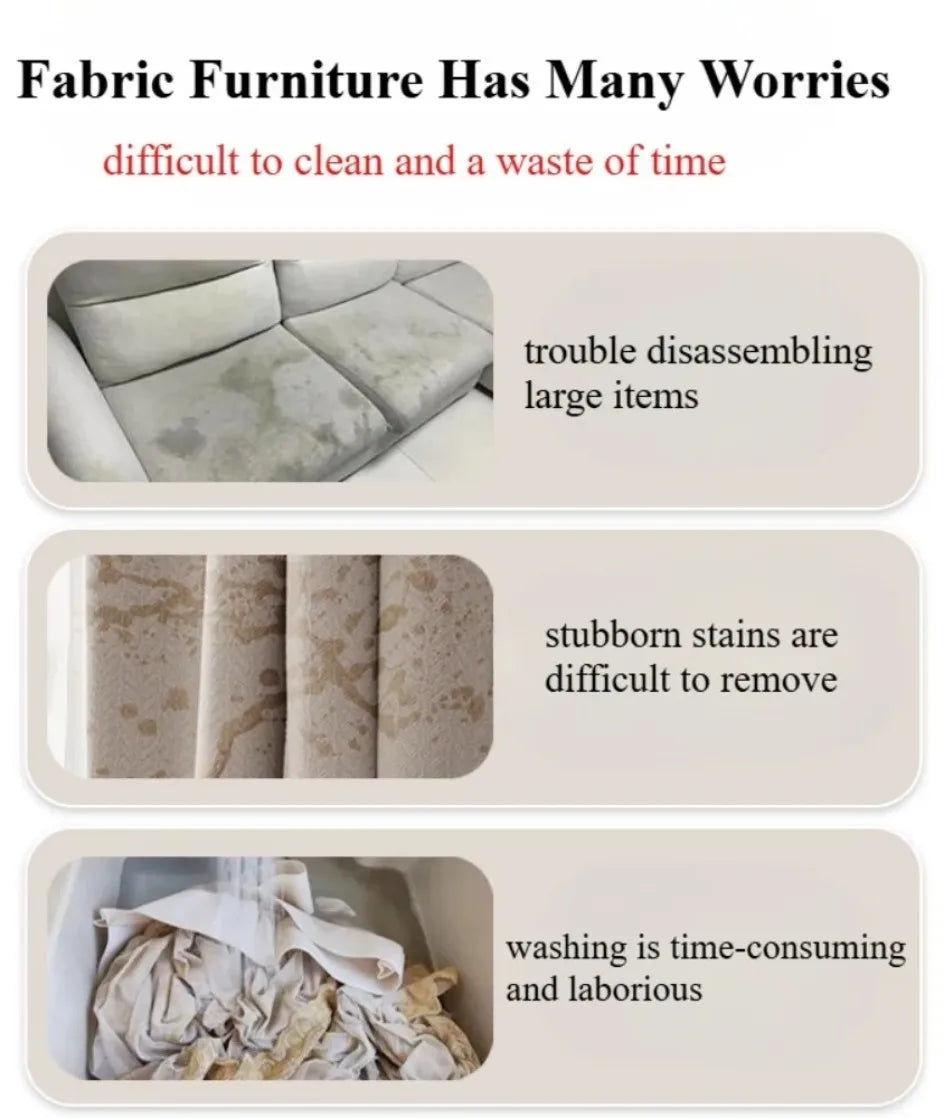 Fabric Sofa Foam Dry Cleaner Multi-Functional Cleaning Solution Clothing Stain Remover for Carpet Curtain No Water Needed Agent