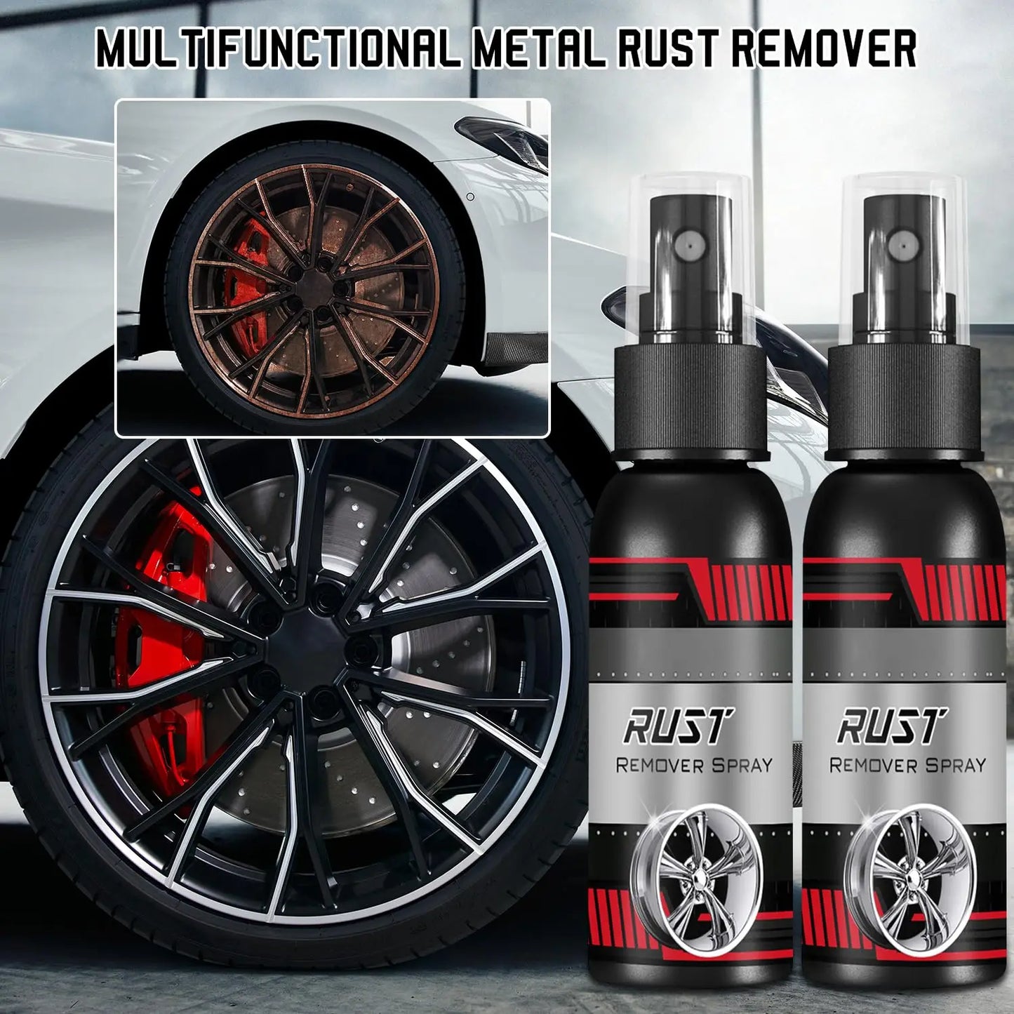 Car Metal Rust Remover Rust Inhibitor Derusting Spray Multipurpose Home Car Hub Anti-Rust Iron Power Cleaning Car Maintenance