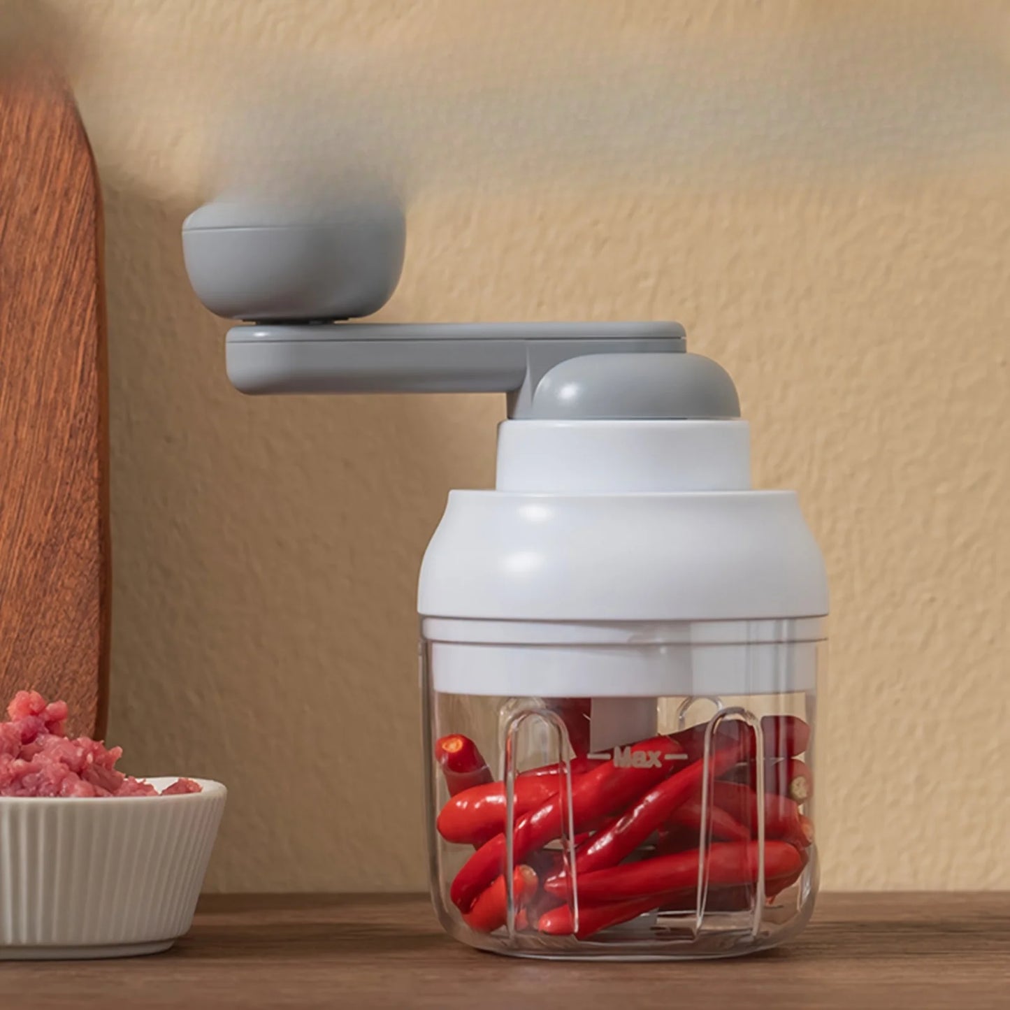 1pc Multi functional manual food processor - vegetable and garlic grinder