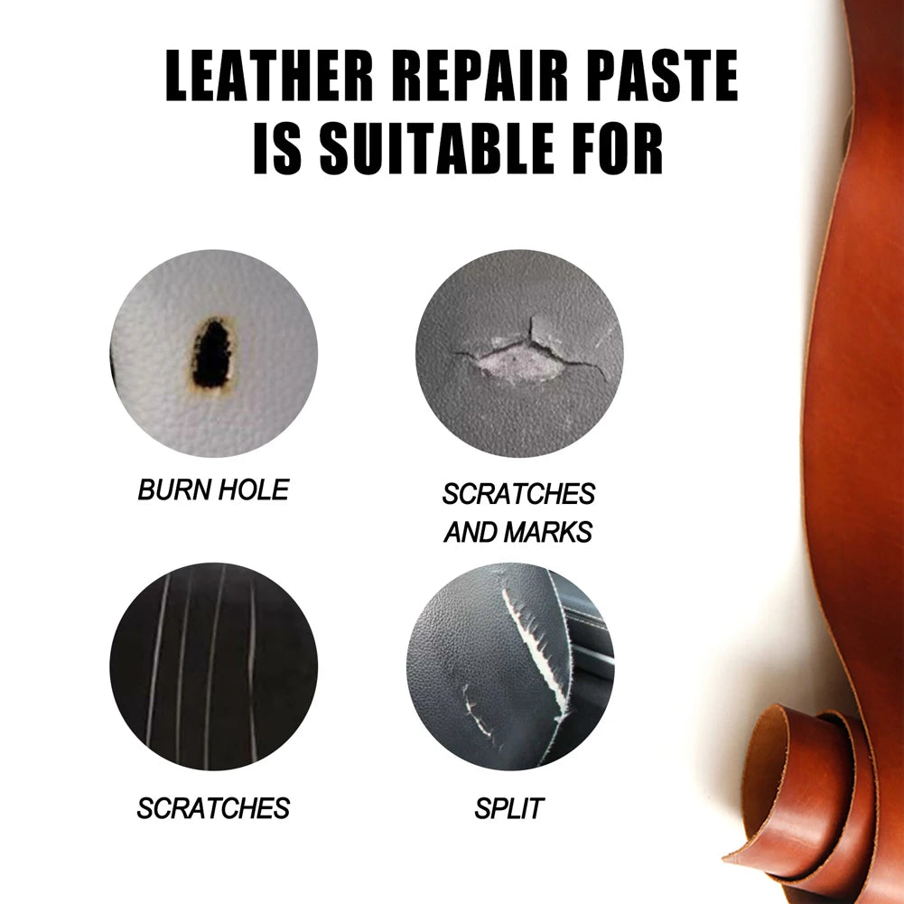 60/20ml Leather Filling Paste Natural Leather Filler Repair Compound Leather Restoration Cream For Tears Crack Burns Holes Fille