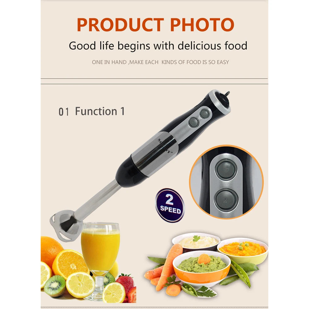 8-in-1 Electric Food Processor, Multifunctional with Chopper Blender Grinder for Shakes, Purees and Vegetables