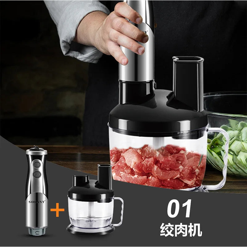8-in-1 Electric Food Processor, Multifunctional with Chopper Blender Grinder for Shakes, Purees and Vegetables
