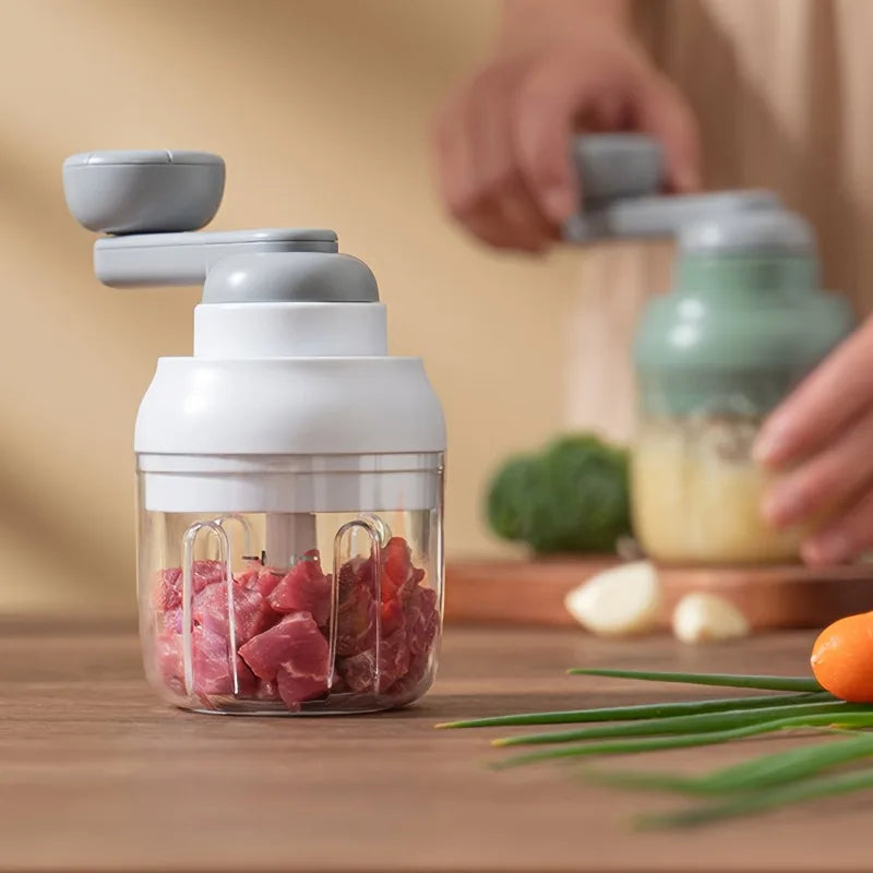1pc Multi functional manual food processor - vegetable and garlic grinder