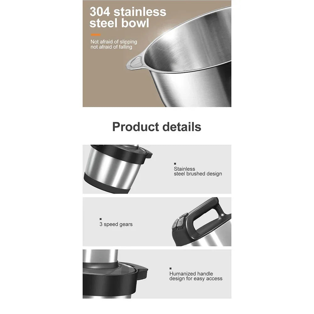 Food Chopper, 6.5L Food Processor 1500W Electric Meat Grinder, for Kitchen, Vegetable, Onion, Garlic, Salad, Baby Food, Nuts