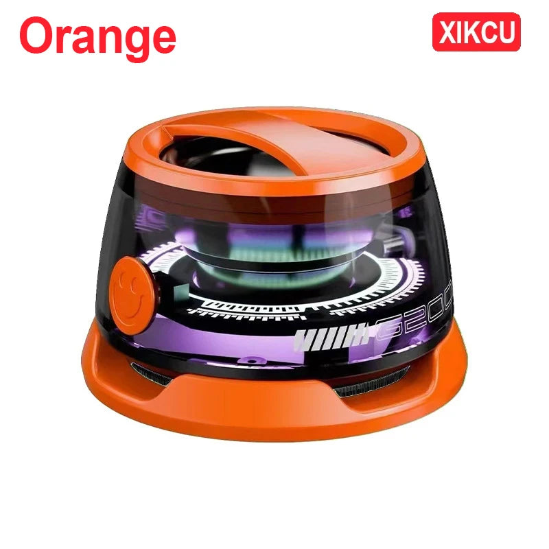 XIKCU Portable Mini Travel Stereo Outdoor Magnetic Bluetooth Speaker Wireless with RGB Color Light and Phone Holder for ios